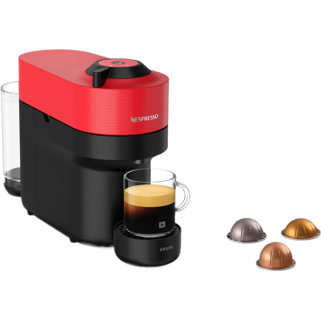 Opurio Pop Cafetière à capsules Machine à expresso, 4 tailles tasses, technologie Centrifusion, Rouge, XN9205