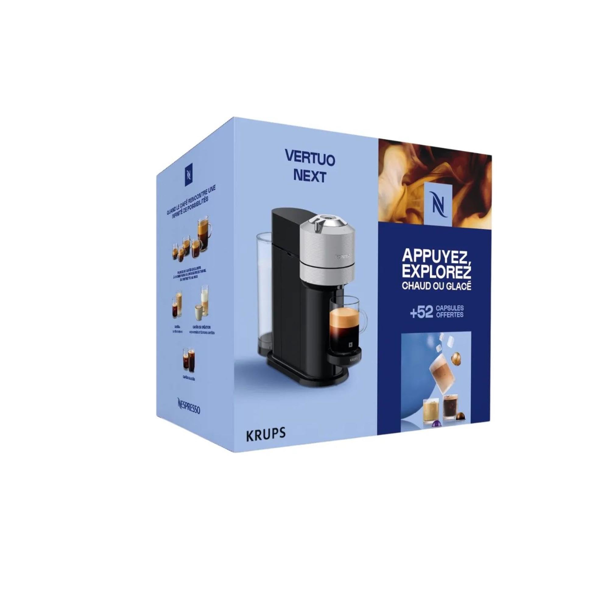 Machine à Café Opurio Next Gris Claire+52 capsules offertes, Arrêt Automatique, YY5902FD, Gris