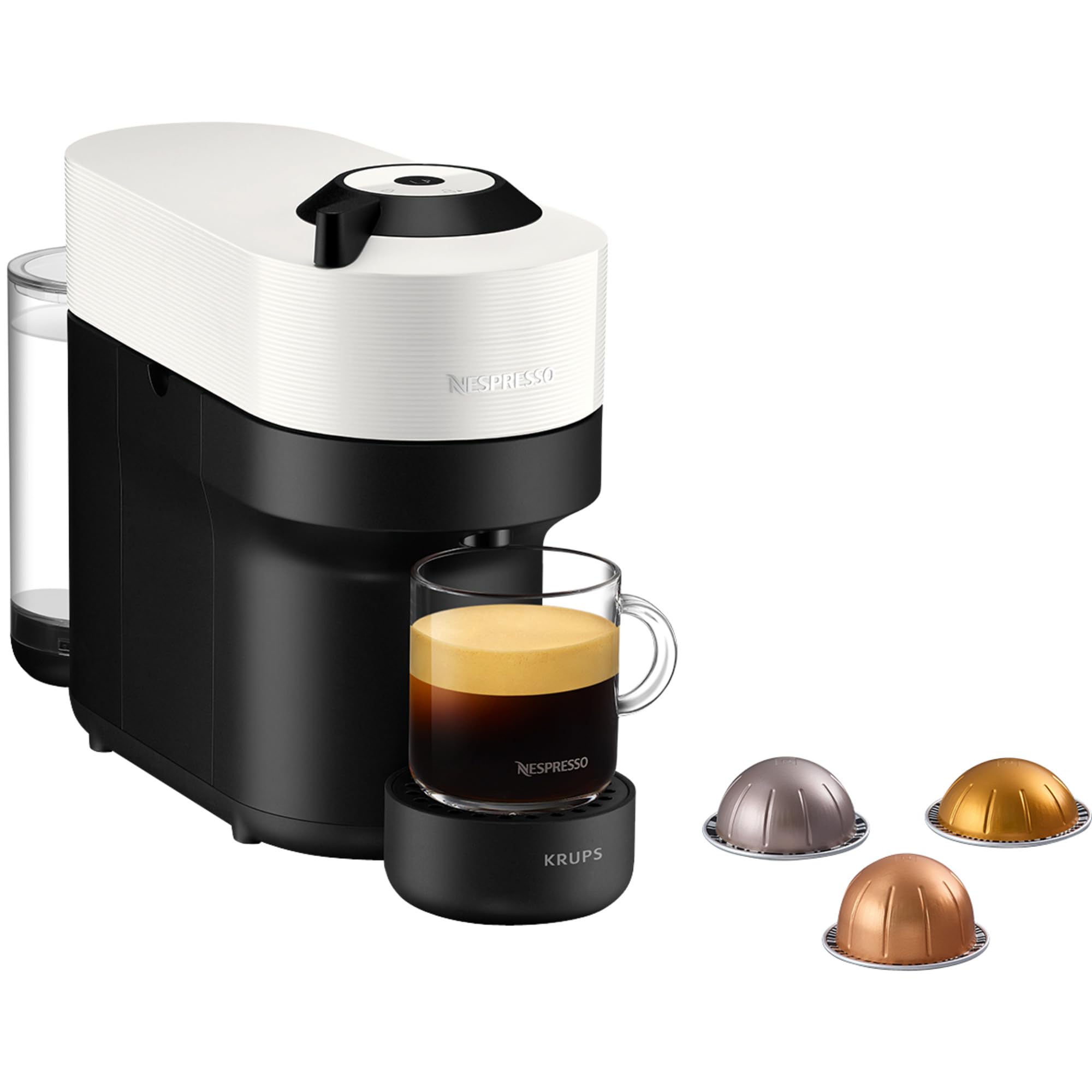 Opurio Pop Cafetière à capsules, machine à expresso, 4 tailles tasses, technologie Centrifusion, Blanc, XN9201&nbsp;
