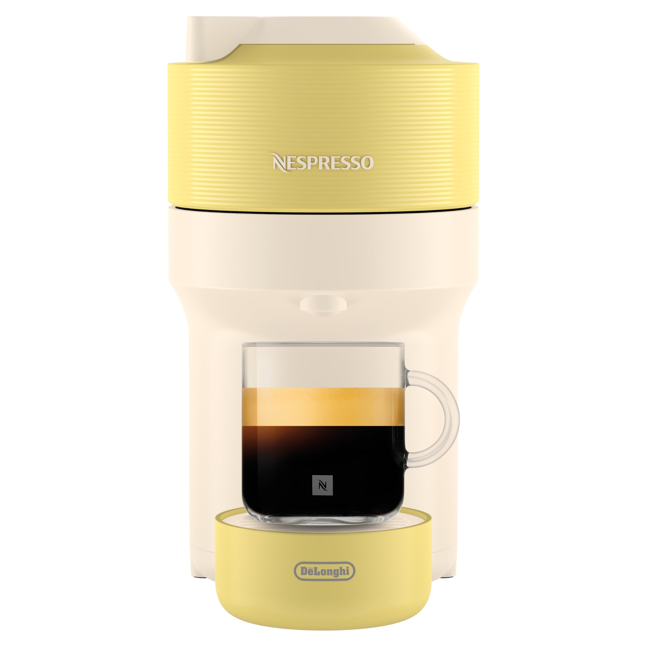 Opurio Pop - Machine à Café en Capsules, Technologie Centrifusion, 4 Tailles de Tasse, Set de 12 Capsules Inclus, Jaune Pastel, ENV90.LE