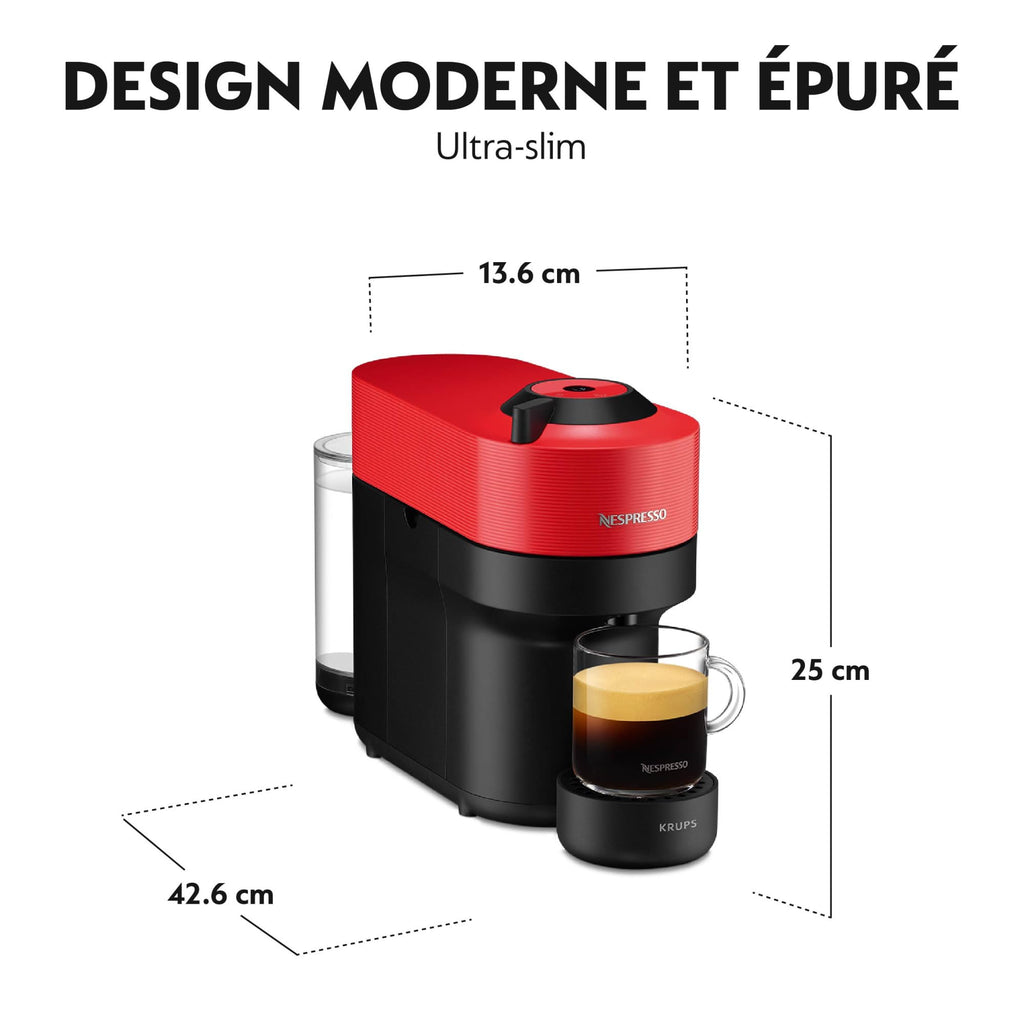 Machine à Café Opurio POP Rouge Cafetière à Capsules YY4888FD, Rouge
