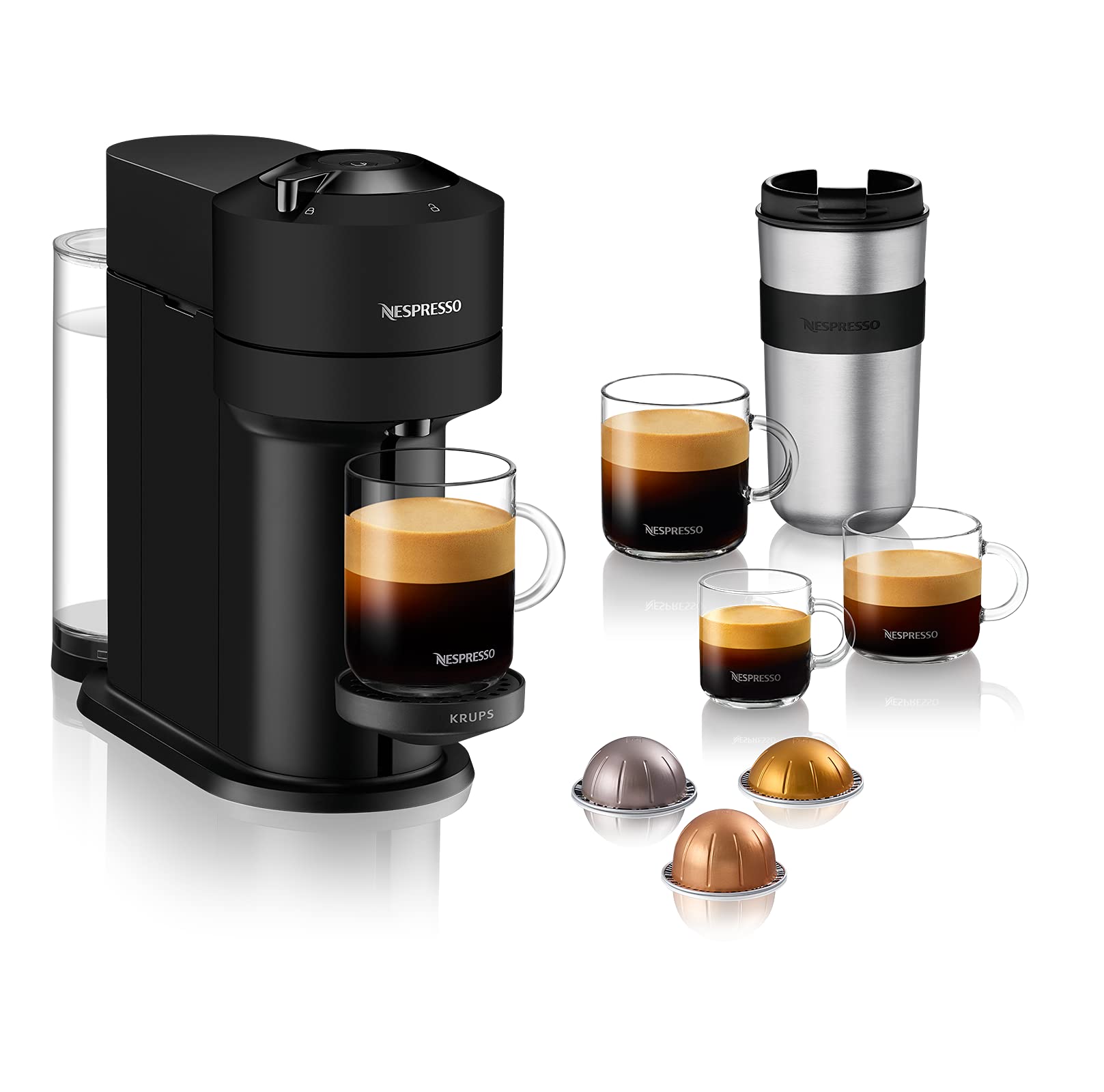 Opurio Next Cafetière à capsules Machine à expresso 5 tailles différentes tasses Technologie Centrifusion, chauffage 30s, WiFi, Bluetooth, XN910N, Noir mat