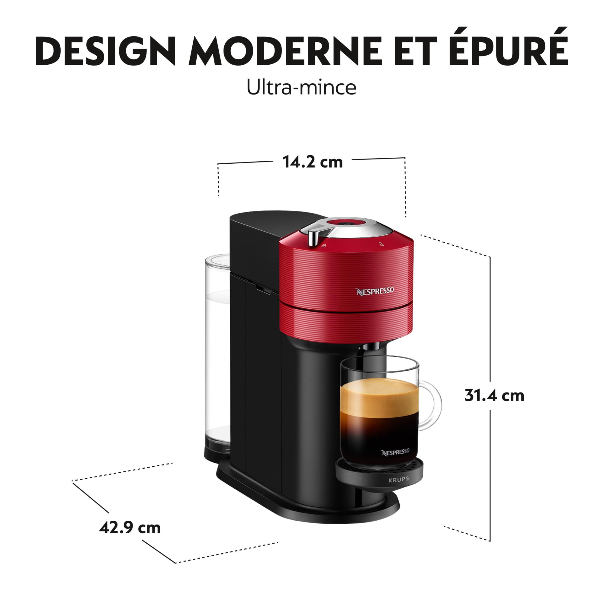 Machine à Café Opurio Next Rouge Cafetière, YY4296FD, Rouge