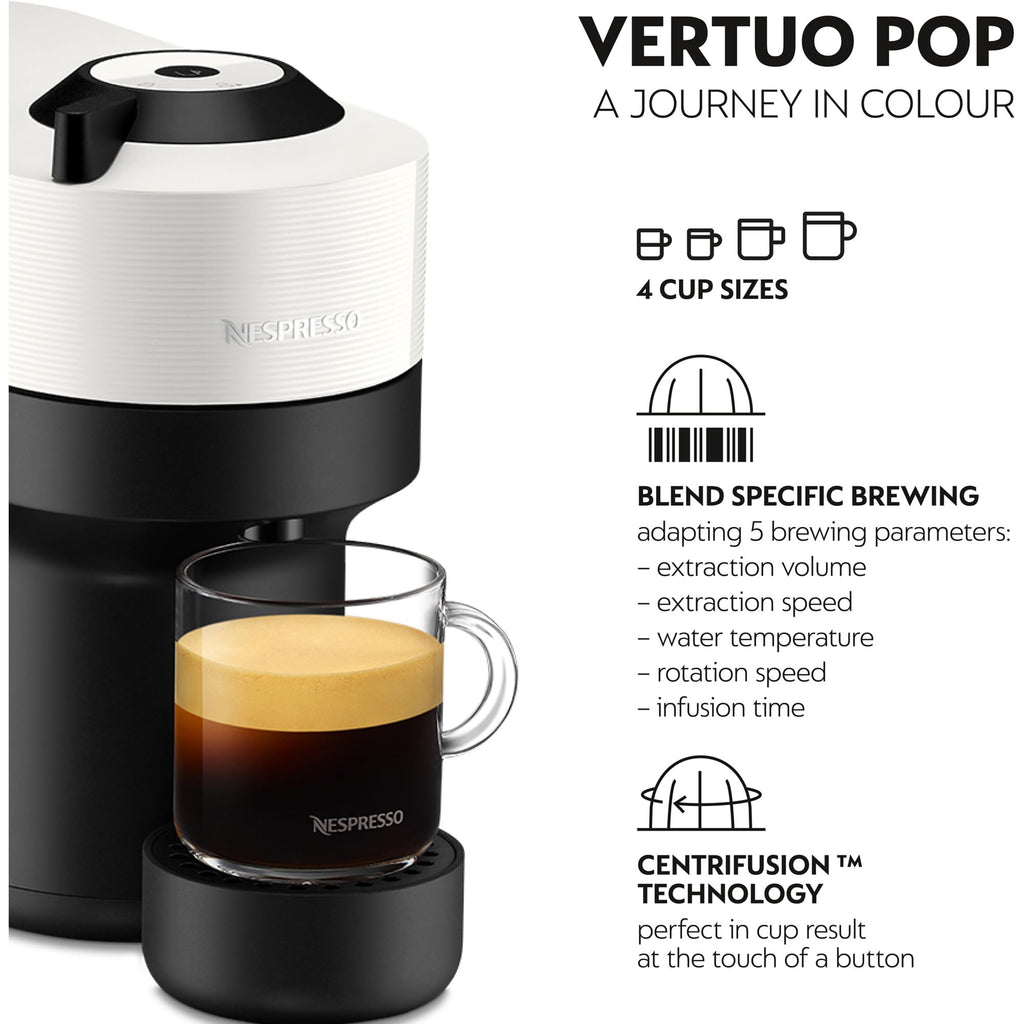 Opurio Pop Cafetière à capsules, machine à expresso, 4 tailles tasses, technologie Centrifusion, Blanc, XN9201&nbsp;