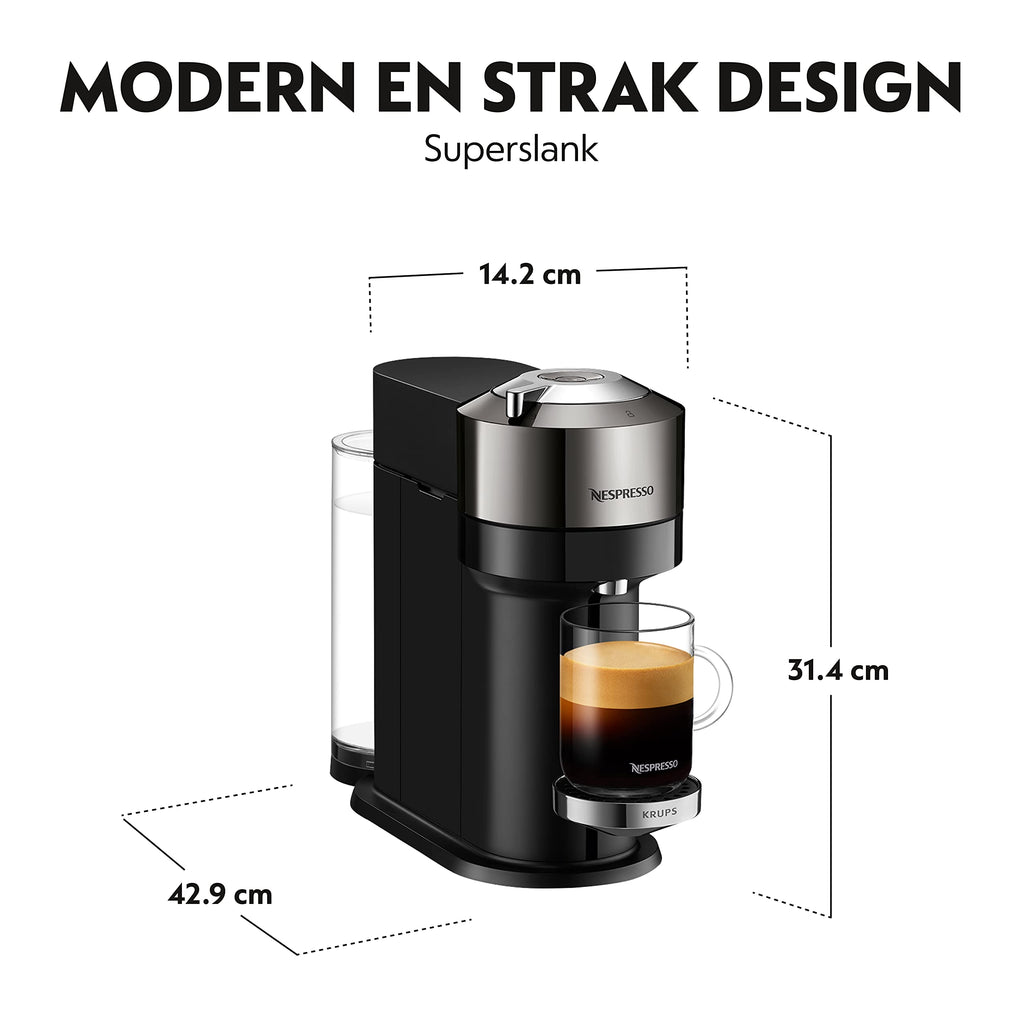Opurio Next machine à café Cafetière à dosette 1,1 L, XN910C10, Noir, Gris