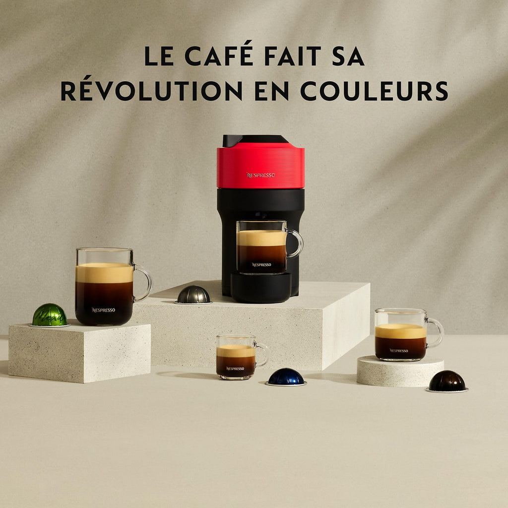 Opurio Pop Cafetière à capsules Machine à expresso, 4 tailles tasses, technologie Centrifusion, Rouge, XN9205