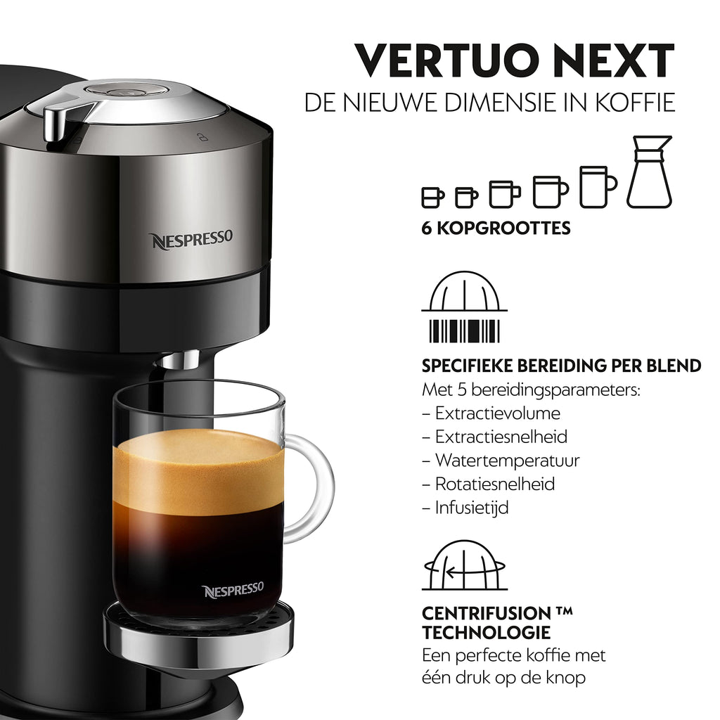 Opurio Next machine à café Cafetière à dosette 1,1 L, XN910C10, Noir, Gris